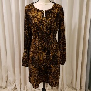 Animal Print Long Sleeve Dress